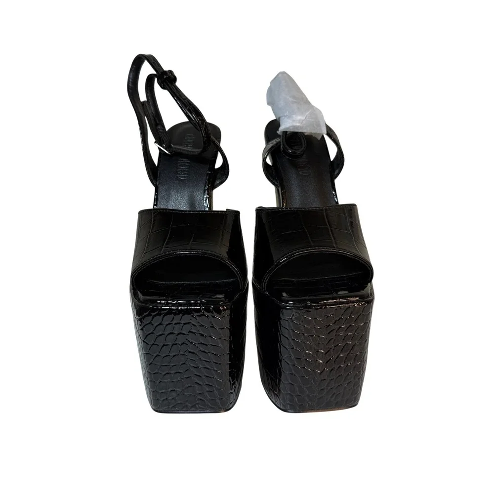 NWT Current Mood Devour Croc Platform Heels Black Dolls Kill Size 6